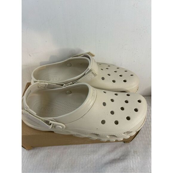 Crocs Mens size 13 Stucco Duet Max street Iconic Comfort Clogs Sandals Cream San main image 4